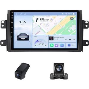 Draadloze Carplay Android 14 Autoradio 2 Din 9 inch autoradio geldt voor Suzuki SX4 1 Fiat Sedici 189 2005-2014 met Android Auto Navi GPS WIFI 9 inch met Bluetooth/Achteruitrijcamera(X2)