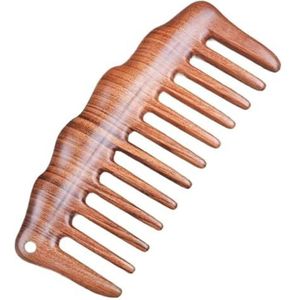 Houten kam,houten met brede tanden, for krullen,rode perzikhouten, meridiaanmassage, sandelhout, handige