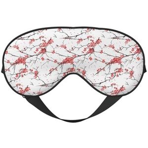 Delicate kersenbloesems afdrukken all-Occasion Sleep Eye Mask met dubbele zijden verstelbare riem perfect voor diensten en reizen