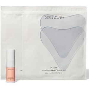 Dermaclara Siliconen striae-patchset, zwangerschapsveilige gel voor het behandelen van littekens van de huid, na de geboorte, voor het verstevigen van de huid, cadeau voor babyfeestjes, natuurlijke