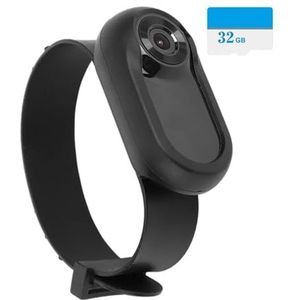 HD 1080P Sport/Actie Camera Geen WiFi nodig Hond Kat Huisdier Halsband Sport Video-opnamen met 32G-kaart Dierbenodigdheden(Black With 32G Card)