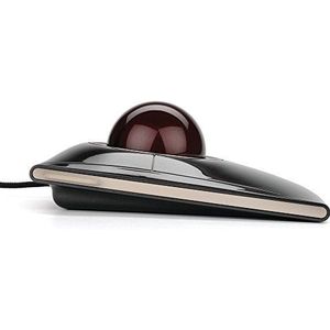 Kensington SlimBlade Trackball - stuurbal - rechts- en linkshandigen - laser/look - 4 toetsen - bekabeld - USB - Rubisrood - zilver metallic K72327EU