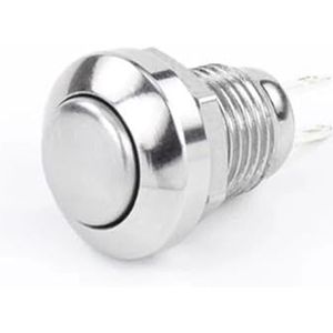 5/20/100 stuks 8 mm waterdichte metalen deurbel met drukknop voor automatische motorstart(Silvery,20PCS)