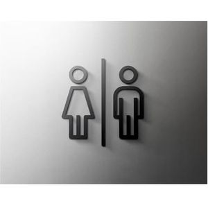 Toilet bewegwijzering winkelcentrum supermarkt residentieel modern huis kunst decoratie teken badkamer acryl toilet deur nummer muursticker toilet bord (kleur: 12, maat: 18 x 11 cm goud)