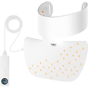 Cool-i ® Led-halsmasker, 660 nm rood licht, 850 nm infrarood en 4-kleurige led tegen nekrimpels, FDA, voor anti-aging en stralende huid