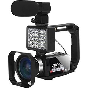 Videocamera Camcorder 4K videocamera camcorder digitale vloggingcamera met microfoon ultra HD 48MP 3.0 Inch 270 graden rotatie vlogging for webcam Multifunctionele vlogcamera(64G SD card)