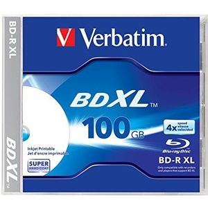 Verbatim BDXL 100GB 4X Wit Inkjet Printable, Hub Printable - 1pk Jewel Case, 43790