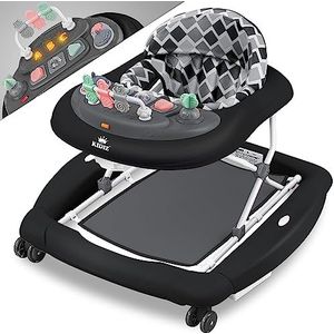 KIDIZ® 4-in-1 loophulp, babywalker, speel- en loopstoeltje, schommelfunctie, wipstoeltje met wieltjes, licht, muziek, speelcentrum, eettafel, loophulp voor baby's vanaf 6 maanden, inklapbaar