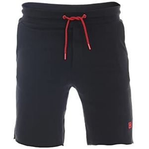 riverso RIVMax Sweatshorts voor heren, bermuda, zomer, sportbroek, katoen, zwart, rood, blauw, grijs, roze, groen, S, M, L, XL, 2XL, 3XL, 4XL, 5XL, Zwart - Rood, L