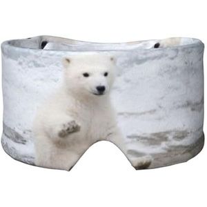 Baby ijsbeer print slaapmasker voor mannen vrouwen, zachte oogbedekking, geluiddichte slaap oorbeschermer hoofdband voor reizen, dutje