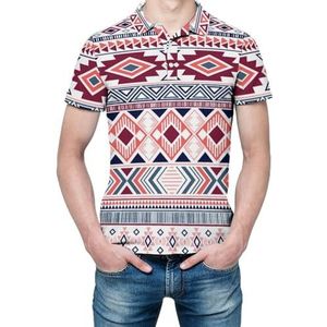 Mexicaanse VS Indiaas patroon heren shirt met korte mouwen golfshirts normale pasvorm tennis T-shirt casual zakelijke tops