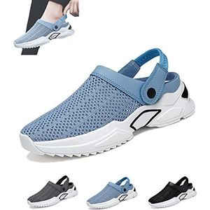 Men's Orthopedic Hollow-Out Summer Sandals, Mens Mesh Breathable Sandals, Non-Slip Lightweight Orthopedic Shoes (Color : Blue, Size : 44 eu)