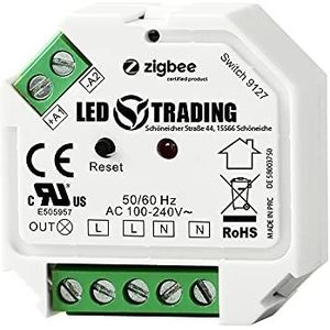 ZigBee 3.0 inbouwschakelaar, 1 kanaal voor 230 V max. 200 W LED 400 W halogeen met drukknop aansluiting schakelbare lampen, transformatoren & lampen met neutrale geleideraansluiting (schakelaar)