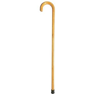 Houten wandelstok, Bamboe wandelstok met gebogen handvat en antislipvoet for volwassenen, natuurlijk, 85-92 cm(85cm)
