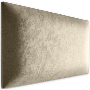 Muralo - Fluwelen Wandkussen - Crèmekleurig - 50 x 40 cm - Modern Hoofdbord