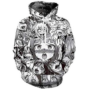 QYIFIRST Unisex 3D print Anime Hoodie Sweatshirt Comics Ahegao Anime Hero Academia OCHACO URARAKA Cosplay Kostuum Grijs M (borst 107cm)