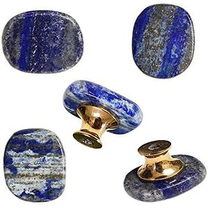 5 stks natuurlijke Lapis Lazuli knoppen kast stenen knop kast trekt Lazuli laden handgrepen voor meubels hardware messing knop dressoir deur cyaan blauw