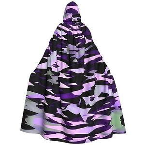 SSIMOO Amerikaanse Camouflage Paarse Halloween Hooded Mantel, Volwassen Feestdecoraties, Vampier Hooded Mantel, Cosplay Kostuums