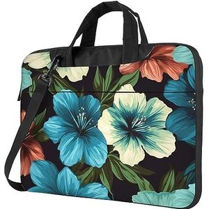 Hibiscus Bloemen Patroon Laptop Tas Schokbestendig Laptop Sleeve Case Computer Schoudertas 13 14 15.6 inch