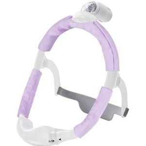 Satijnen masker bandafdekkingen, maskerframe afdekkingen compatibel met DreamWear of ResMed AirFit Silky satijn hoofddekselset gezichtskussenpads om rode vlekken te verminderen (lichtpaars)