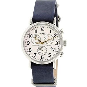 Timex Unisex analoog kwarts horloge met lederen armband TW2P621009J