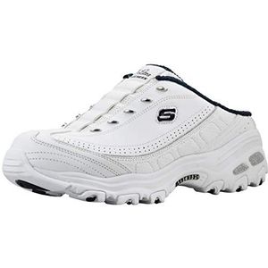 Skechers D Lites Bright Sky Damessneakers, wit, marineblauw, maat 43,5-44, Wit/Navy, 41 EU