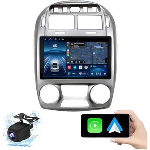 Android 14.0 2 Din Autoradio 9"" Touchscreen Auto Stereo voor KIA Cerato 2005-2006 met Draadloze Carplay Android Auto GPS navigatie AHD Omgekeerd beeld Stuurwielbediening(B,P5(6G+128G))