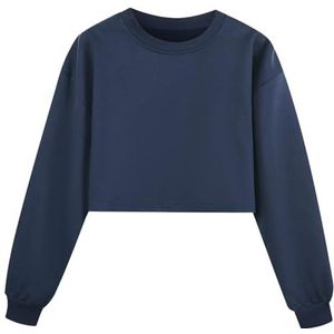 Oversize casual met capuchon voor meisjes, sportieve capuchontrui, ronde hals, ontspannen pasvorm voor meisjes, ultrazacht, met capuchon, lange mouwen, trui, herfst en lente