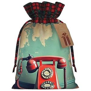 Engeland UK Retro London Telefoon Herbruikbare Gift Bag-Trekkoord Kerst Gift Bag, Perfect Voor Feestelijke Seizoenen, Kunst & Craft Tas