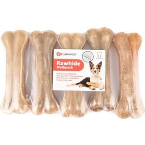 Hondensnack Rawhide Been 12,5 cm 5 stuks 300 gr - 5 stuks x 12.5cm Flamingo