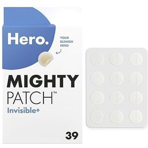 Hero Cosmetics Mighty Patch Invisible+ – dagpatch – onzichtbaar & discreet – resultaten in 6 uur – hydrocolloïde technologie – absorbeert onzuiverheden en vermindert puistjes – formaat 39 patches