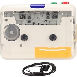 Draagbare Cassettespeler, HiFi Stereogeluid Wit Cassette Naar MP3-converter Helder Geluid Retrostijl TON010S Outdoor voor Thuis CD-recorder voor Computers