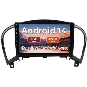 Android 15 Autoradio 9 inch touchscreen voor Nissan Juke2010-2014 Autoradio Navigatie met Carplay met GPS navigatie Bluetooth FM USB Steering Wheel Control(X8 8G+128G)