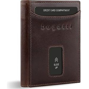 bugatti Secure Slim Mini Speciaal portemonnee, XL voor muntgeld, RFID, leer, bruin