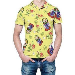 Leuke Russische pop heren korte mouw shirt golfshirts reguliere pasvorm tennis T-shirt casual zakelijke tops