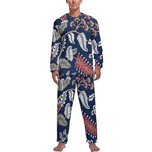 Boho Bloom Bloemen Zachte Heren Pyjama Set Comfortabele Lange Mouw Loungewear Top En Broek Geschenken XL