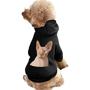 Sphynx Hoodie met kattenprint, warme puppytrui, winterjas voor kleine, middelgrote en grote honden en katten