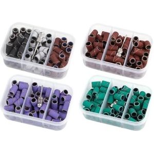 Nagelschuurkop, Nagelboorbits en schuurbanden, verpakking van 75 stuks, kunststof, veelkleurig(75pcs Green Box)