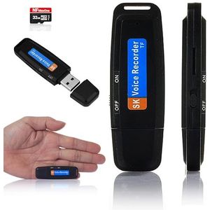 Digitale USB-spraakopname, draagbare mini-spraakopname, audio-recorder, ideaal voor vergaderingen, interviews, conferenties, spionage-recorder, SD-kaart voor meerdere opnameuren