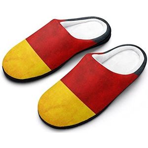 Duitse vlag katoenen pantoffels voor dames, traagschuim, antislip, huisschoenen, binnen en buiten