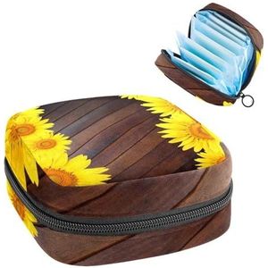 Opbergtas voor maandverband, menstruatiekit tas voor school, menstruatiecup zakje, maandverband organizertas, zonnebloem gele bloemen