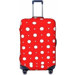 TOMPPY Rode en witte stippen bedrukte bagagehoes elastische wasbare kofferhoes anti-kras kofferbeschermer geschikt voor 45-70 cm bagage, Zwart, M