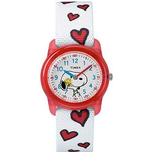 Timex Meisjeshorloge, kwartshorloge met nylon armband, Snoopy Hearts, Eén maat, Band