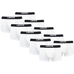 Levis Solid Basic Trunk Boxershorts voor heren, 10 stuks, wit/zwart., XL