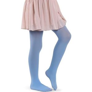 MANA MANA Effen panty voor meisjes: schattige ondoorzichtige panty voor school, dans en ballet, zacht en elegant, 40 dennen, gemaakt in Italië, van 3 tot 12 jaar, Blauw, 110/116 cm