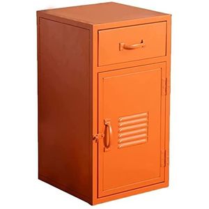 KRXSOBNV, Slaapkamer Ladestijl Nachtkastje Retro Industriële Stijl Opbergkast Creatieve Hoektafel Multifunctioneel Decoratief Meubilair 65CM, Rood ，Vintage opbergkasten(Orange)