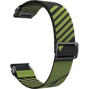 Geschikt for Garmin Fenix ​​7 gevlochten nylons band/EPIX gen2/Fenix ​​5 plus instinct Geschikt for Garmin 22 mm Quick Release nylon vervangende band(Green)