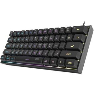 QPSJXN 60 procent RGB backligit toetsenbord 61 toetsen compact (zwart)