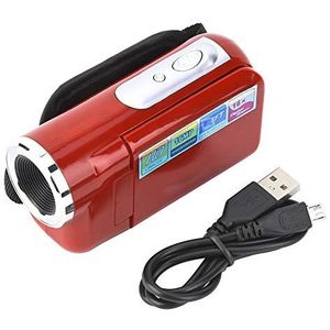 Digitale Videocamera, 1080P 16X HD Digitale Videocamera Camcorder Vlogging-camera met 2-inch TFT LCD-scherm voor Kinderen/Beginners/Kinderen/Tieners/Studenten/Ouderencadeau(rood)
