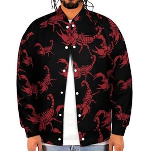 Rode Scorpion Grappige Mannen Baseball Jacket Gedrukt Jas Zacht Sweatshirt Voor Lente Herfst